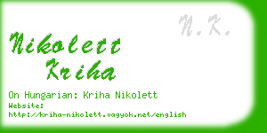 nikolett kriha business card